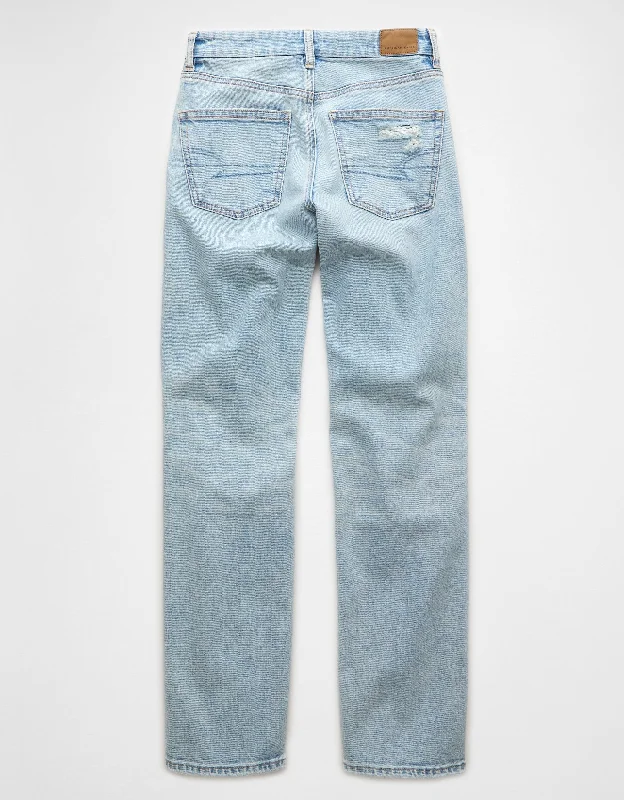 Price Drop Alert AE Stretch Curvy High-Waisted Straight Ripped Jean