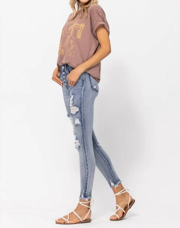 Markdown Sale Destroyed Bleached In Blue White