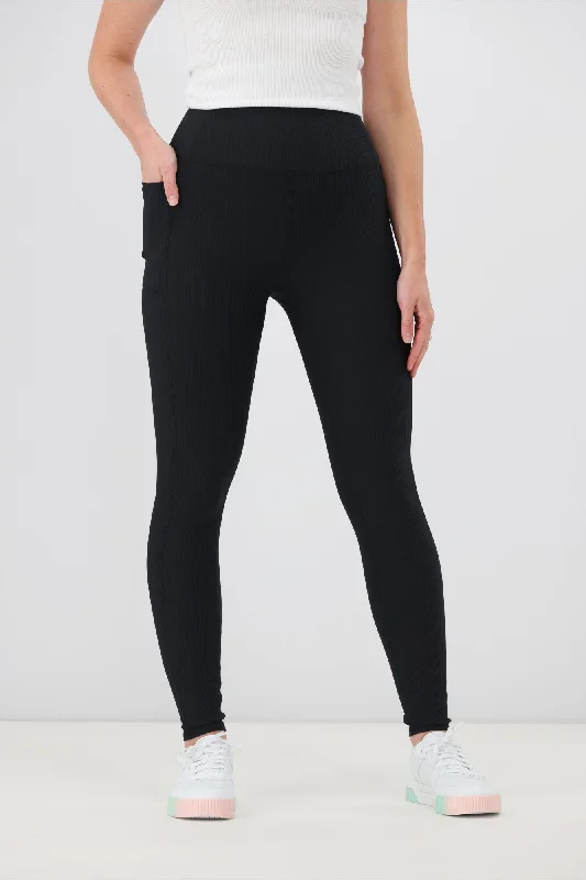Friends and Family Sale Skechers Go Flex Rib FL High Waist Legging Black
