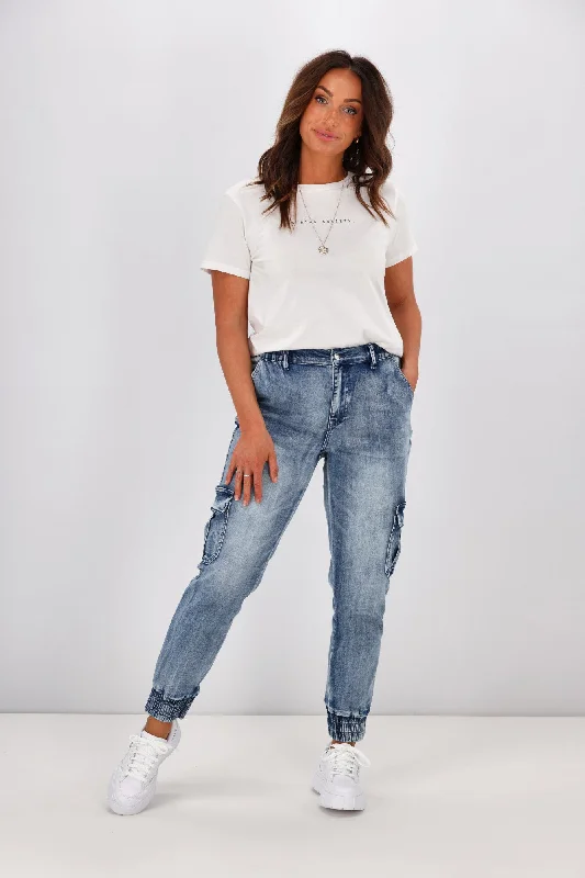 Discount Extravaganza Shine On Label Marlie Utility Denim Jogger