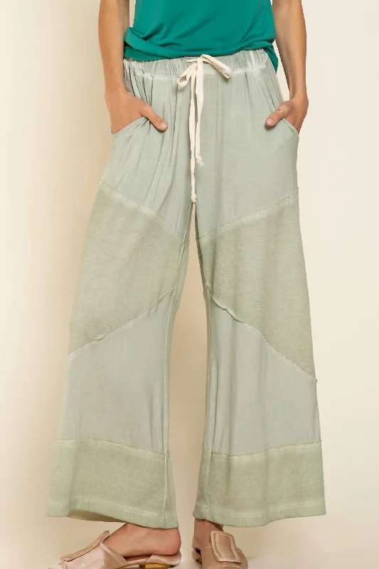 Extra Savings Contrast Knit Culottes In Desert Sage