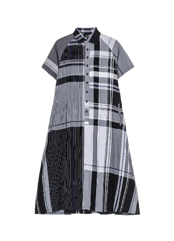 Weekend Deals That Thrill RAYON WRINKLED PLAID SHIRT DRESS