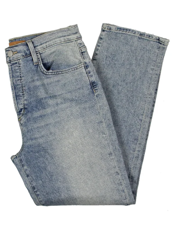 Weekend Deals to Brighten Your Day Womens Straight Leg Distressed Hem Ankle Jeans