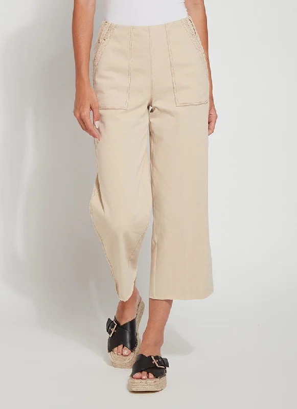 Steals and Deals Cropped Zig Zag Denim Wide Leg