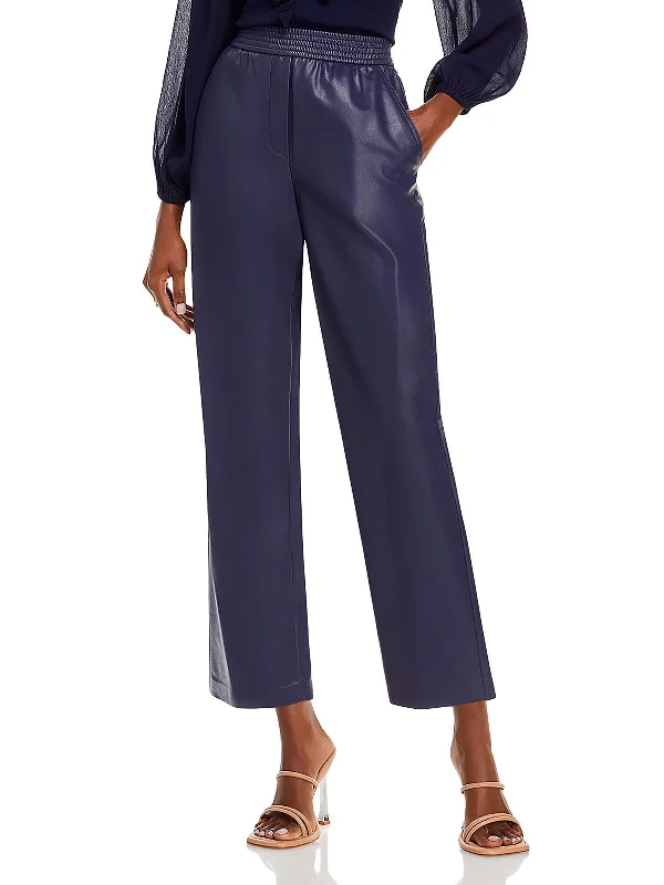 Flash Sale Ariella Womens Faux Leather Crop Ankle Pants