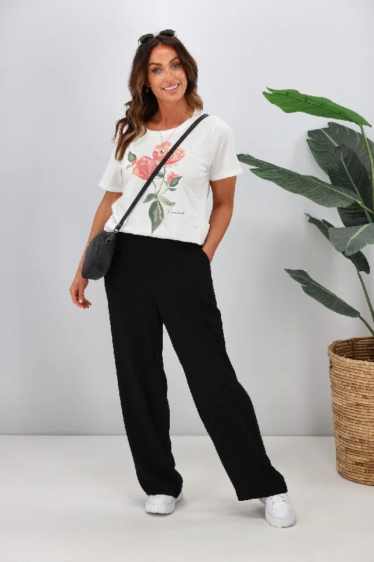 Act Fast Gloss by Shine On Liberty Wide Leg Pants Black