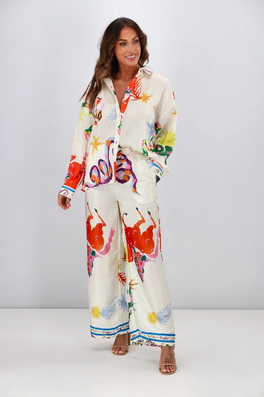 Overstock Sale Iris Maxi Kassia Pants White Print