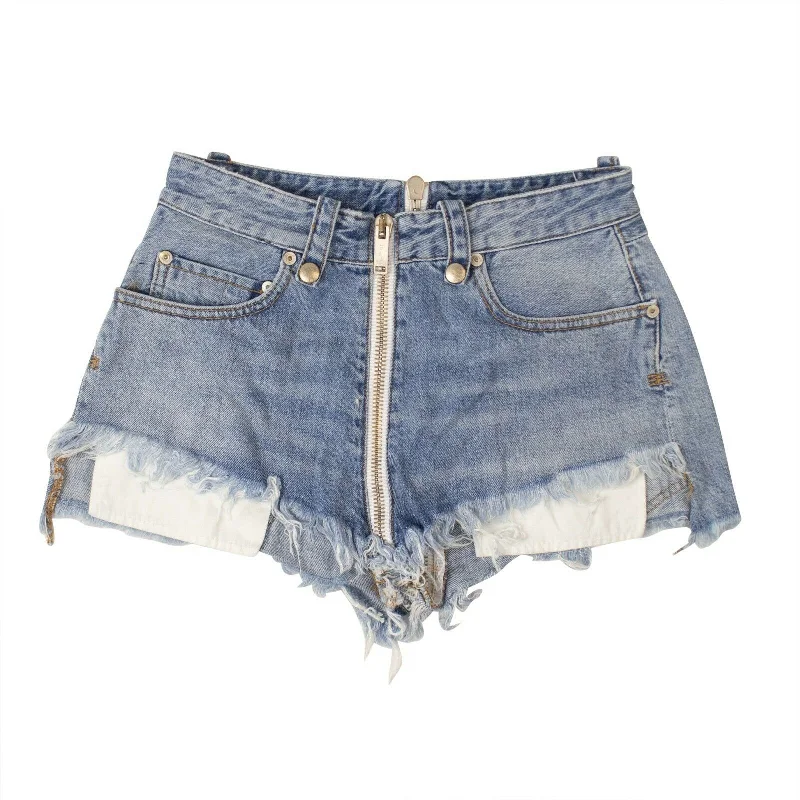 Best Choice Unravel Project Denim Zipped Shorts - Denim