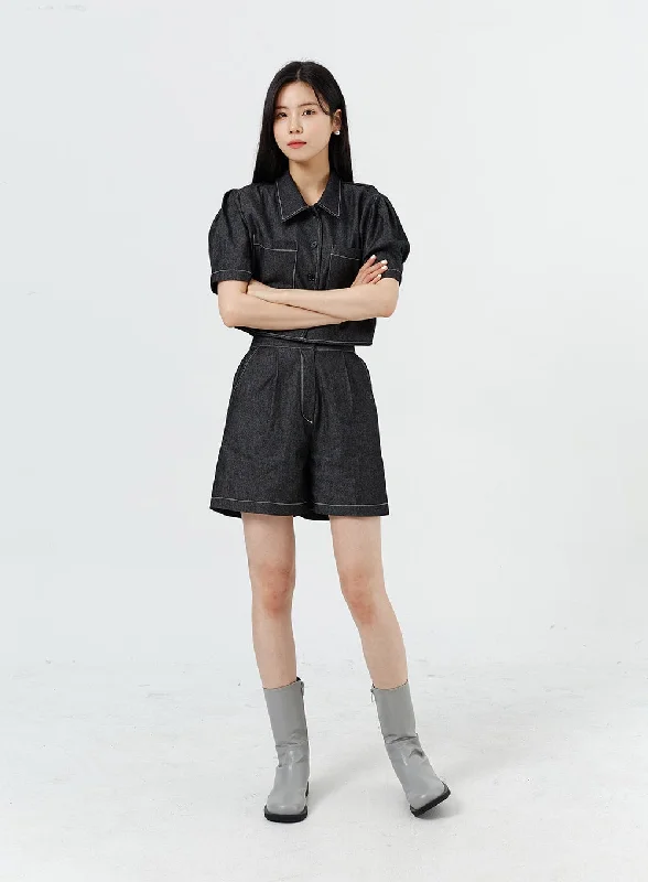 Daily Specials Wide Leg Denim Shorts OM317