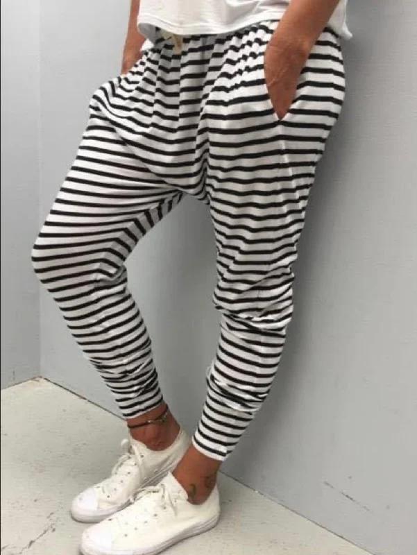 Online Exclusive Silent Theory Fluid Pants Black White Stripe