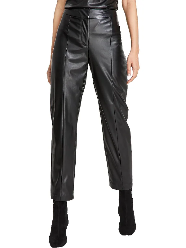 Instant Discount Womens Faux Leather High Rise Skinny Pants