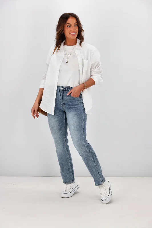 Weekend Savings Spectacle Shine On Label Taylor Paneled Jean Washed Indigo