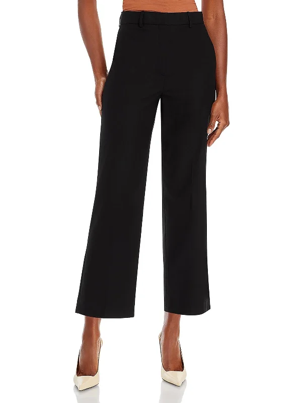 Weekend Price Cuts Galore Womens Flare Legs Pleated Cropped Pants
