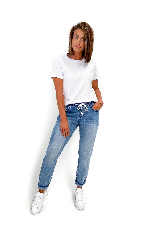 Final Offer Wakee Denim Jaxon Jogger Washed Blue
