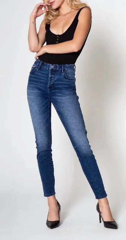 Price Break Olivia Super High Rise Ankle Skinny Jeans Colville In Dark Wash