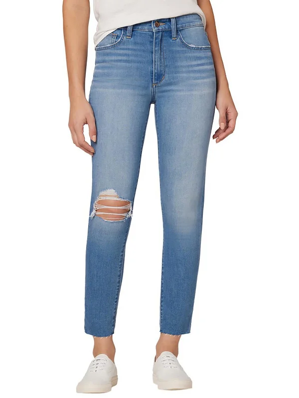 Shop the Weekend Away Womens Raw Hem Destroyed Boyfriend Jeans