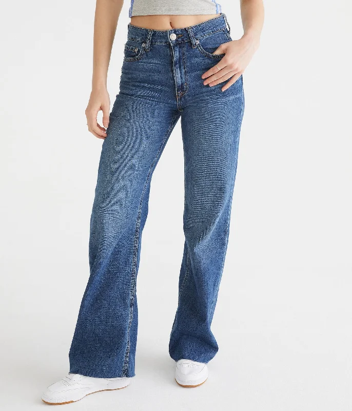 YEAR-End Clearance Aeropostale Women's '90S Super High-Rise Wide Leg Jean***