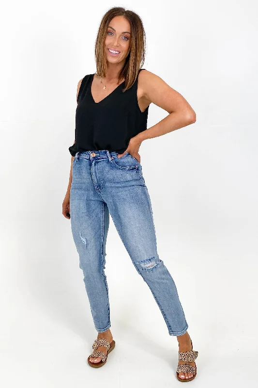 Price Break Wakee Mollie Ripped Jean Light Blue