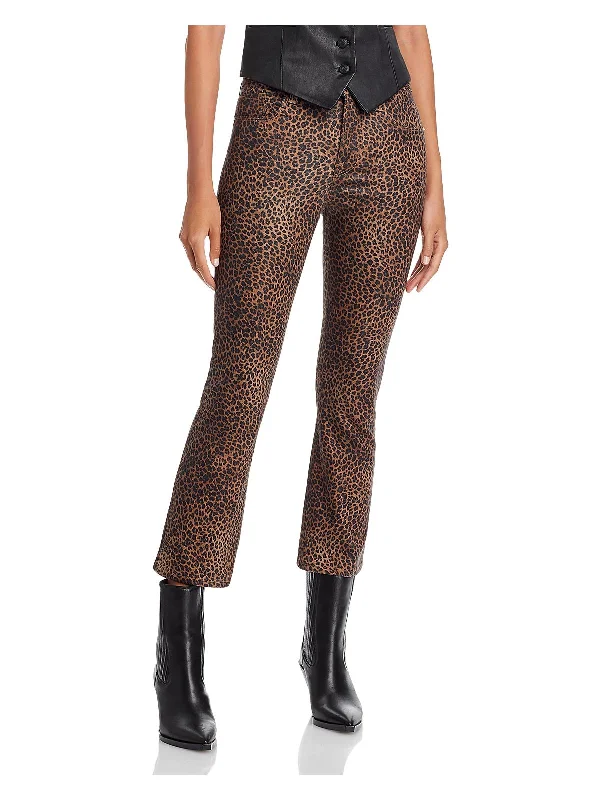 Act Now Le Crop Mini Womens Mid-Rise Coated Bootcut Jeans