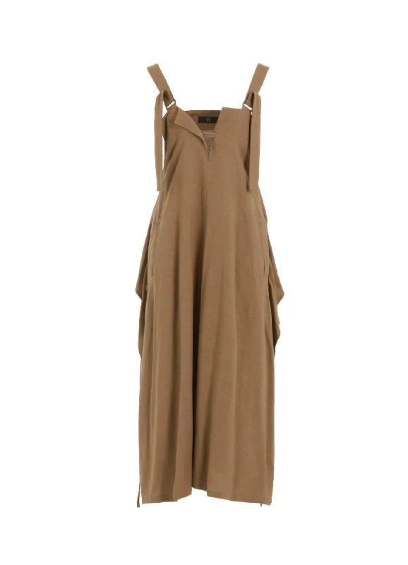 Weekend Deals to Make You Happy RY/LI CANVAS SIDE BUTTON SHOULDER STRAP DRESS