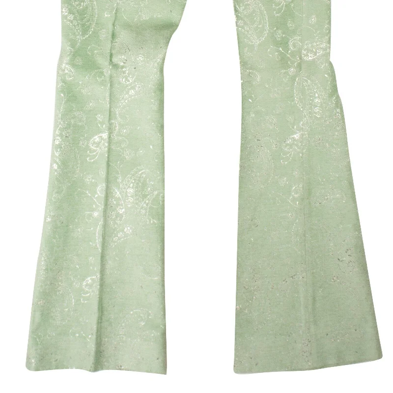 Savings Event Green Paisley Velvet Glitter Pants