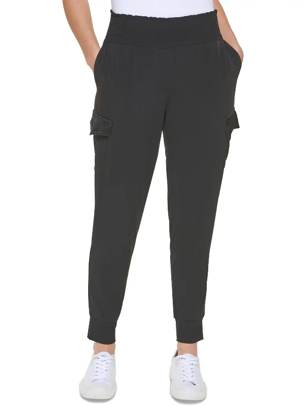 Exclusive Offer Matte Womens Cargo High Rise Jogger Pants
