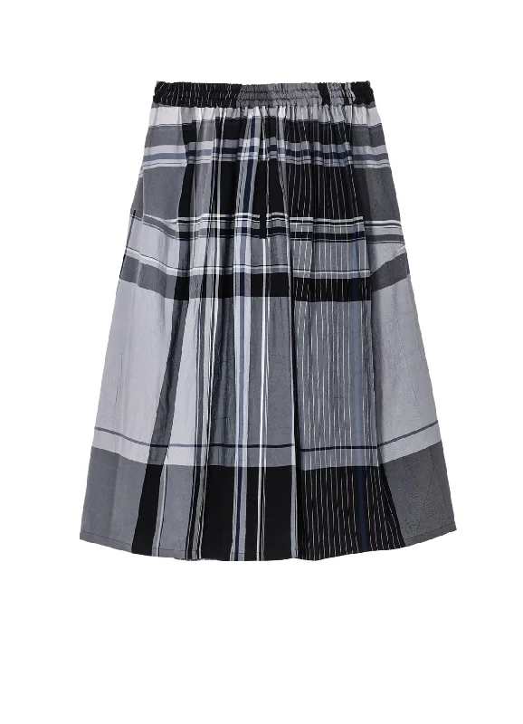 Weekend Offers That Thrill RAYON WRINKLED PLAID SKIRT