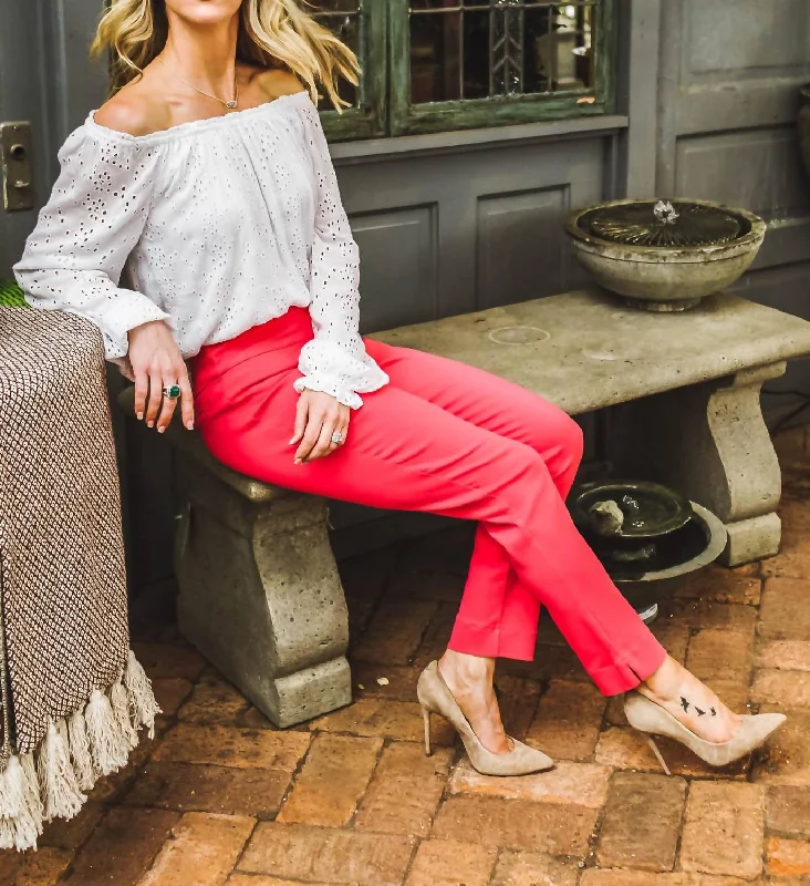 Reduced Prices Tate Low Rise Ankle Trouser In Geranium