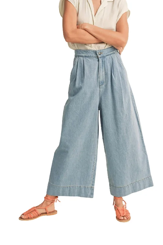 Super Discount Wide Leg Crop Jeans In Denim