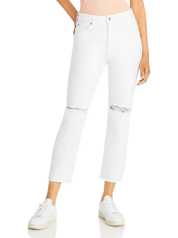New Markdowns Stella Womens Denim Raw Hem Cropped Jeans