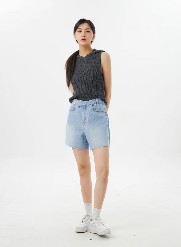 Price Rollback Wide Denim Shorts BY325