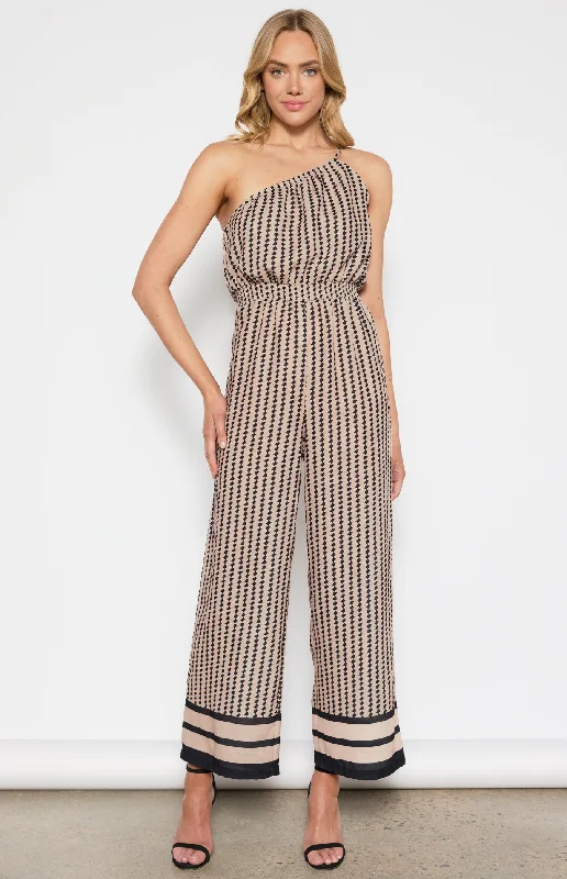 Weekend Specials to Love Style State Geo Print Jumpsuit Mocha