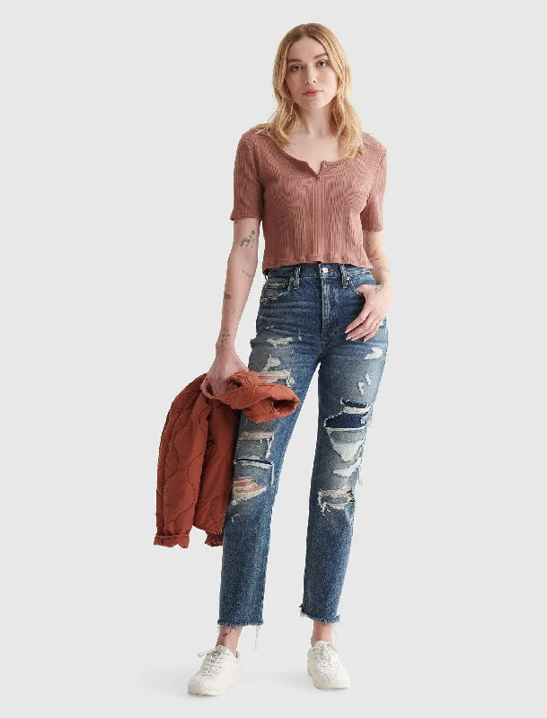 One-Day Only Lucky Brand Womens High Rise Drew Mom Jean