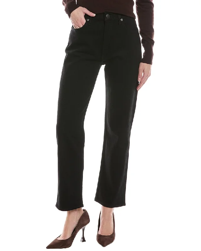 Overstock Sale rag & bone Harlow Black Ankle Straight Jean