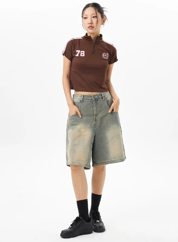 Weekend Savings Spectacle Low Rise Denim Bermuda Pants CU316