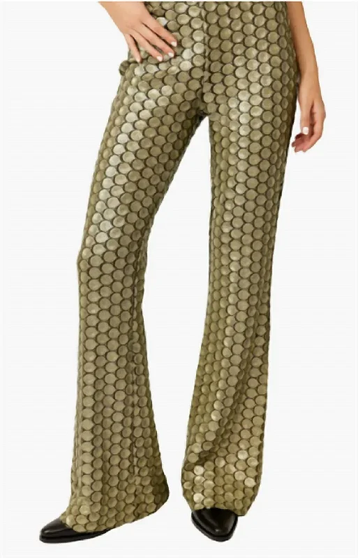 Take Advantage Wilder Days Sequins Flare Pant In Rocker Olive
