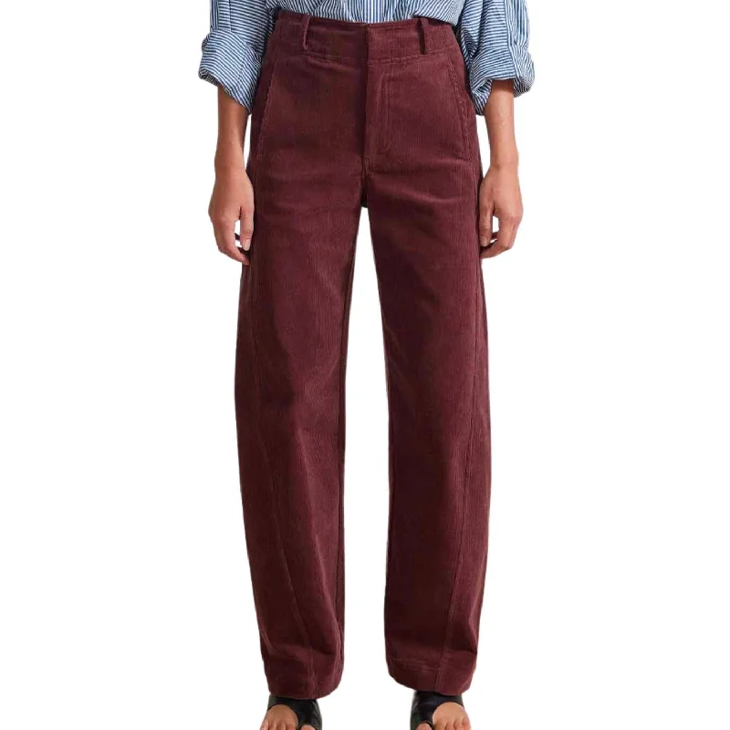 Hurry In Meridian Corduroy Pant In Chocolate