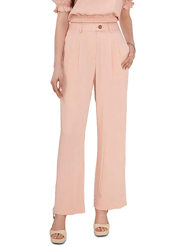 Buy Now Womens Front Pleat Straight High-Waist Pants