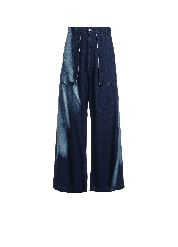 Bargain Bin C/ SPOTTED DENIM LONG STRAIGHT PANTS