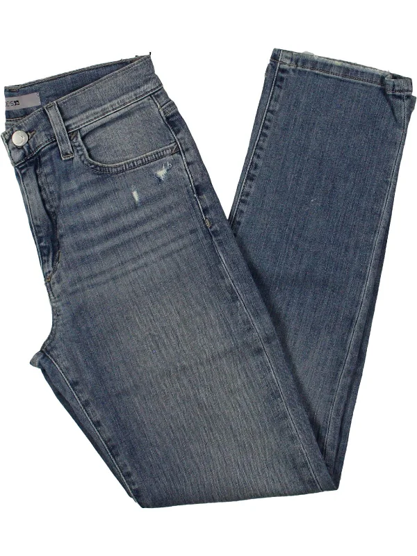 Weekend Offers You Can't Ignore Womens High-Rise Distressed Straight Leg Jeans