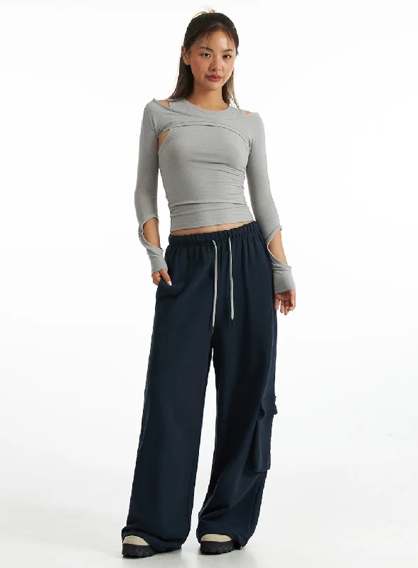 Extra Discounts Relaxed Drawstring Cargo Pants CO318