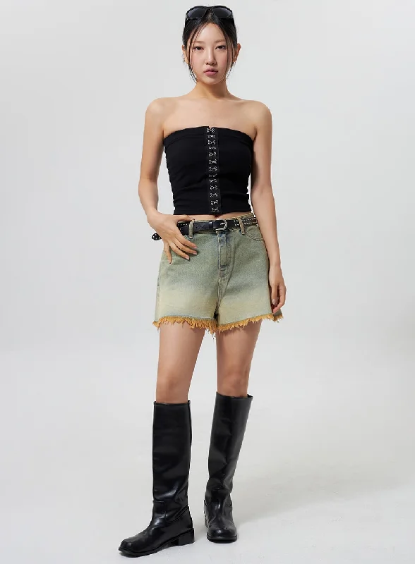 Epic Value Denim Ripped Hem Shorts CY325