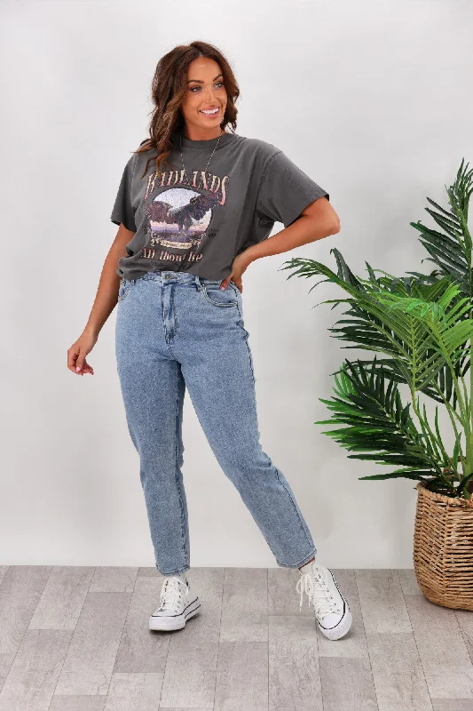 Special Discount Silent Theory Monica Mom Jean Heritage Blue