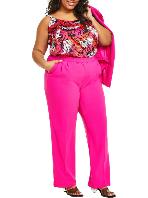 Weekend Deals That Spark Plus Womens High Rise Straight Leg Wide Leg Pants