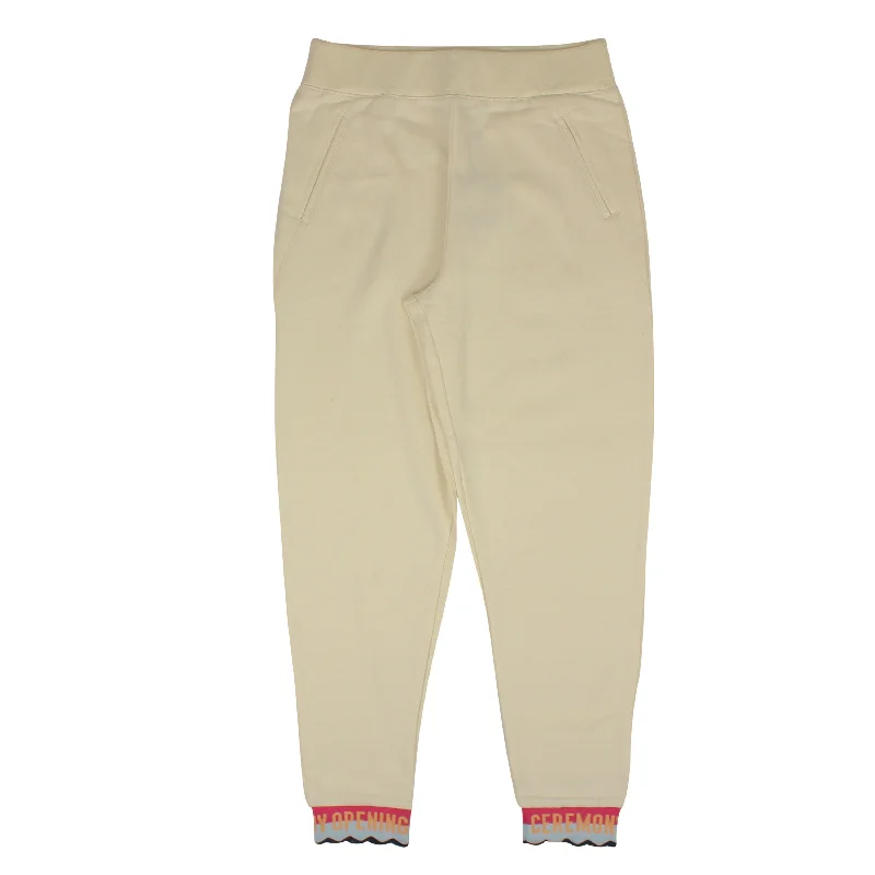 Act Now Cloud White Elastic Logo Sweatpants