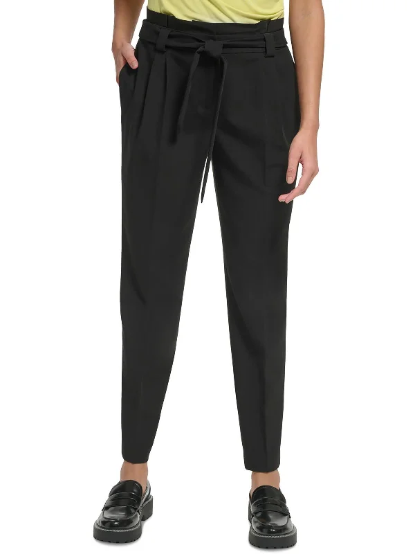 Weekend Deals That Excite Womens High Rise Tie-Waist Straight Leg Pants