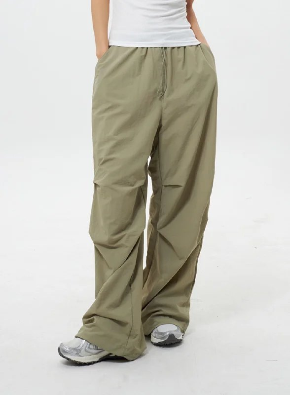 Early Bird Discount Nylon Wide Track Pants IY311