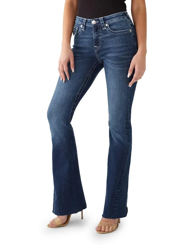 Weekend Sale: Don't Miss Out Joey Womens Mid-Rise Dark Wash Flare Jeans