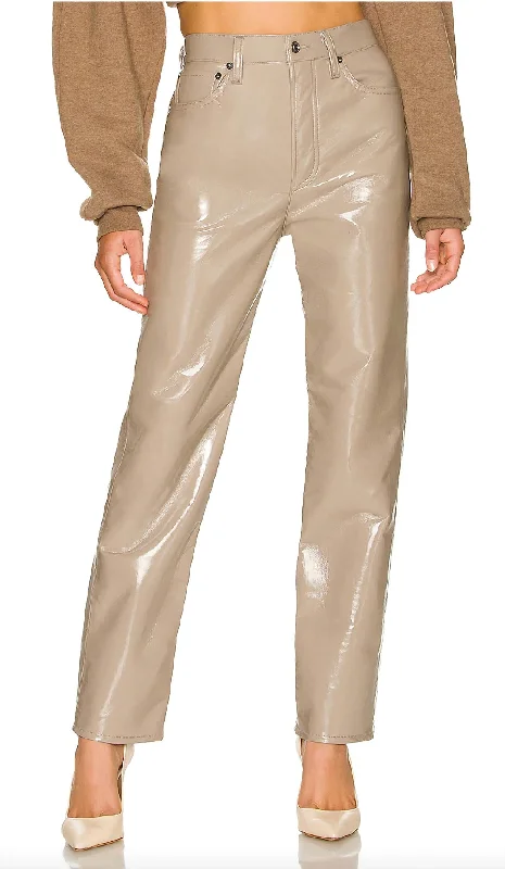 Price Drop Alert Recycled Leather 90's Pinch Waist Jeans In Quail Patent