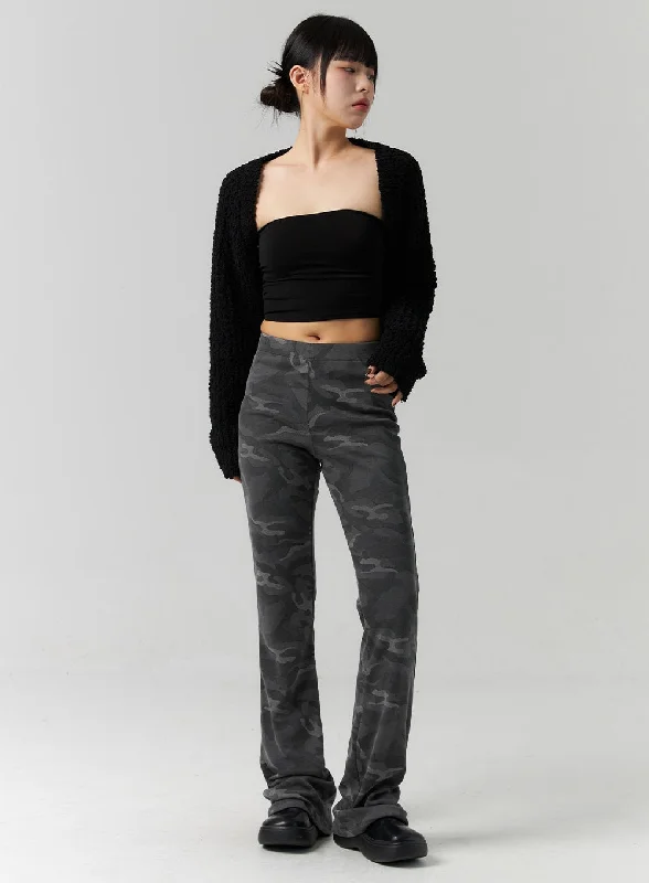 Weekend Specials to Enjoy Bootcut Camo Slim Pants CS318